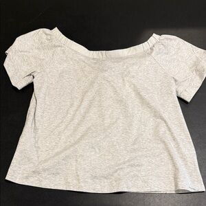 Banana Republic Light Gray Off-Shoulder Top